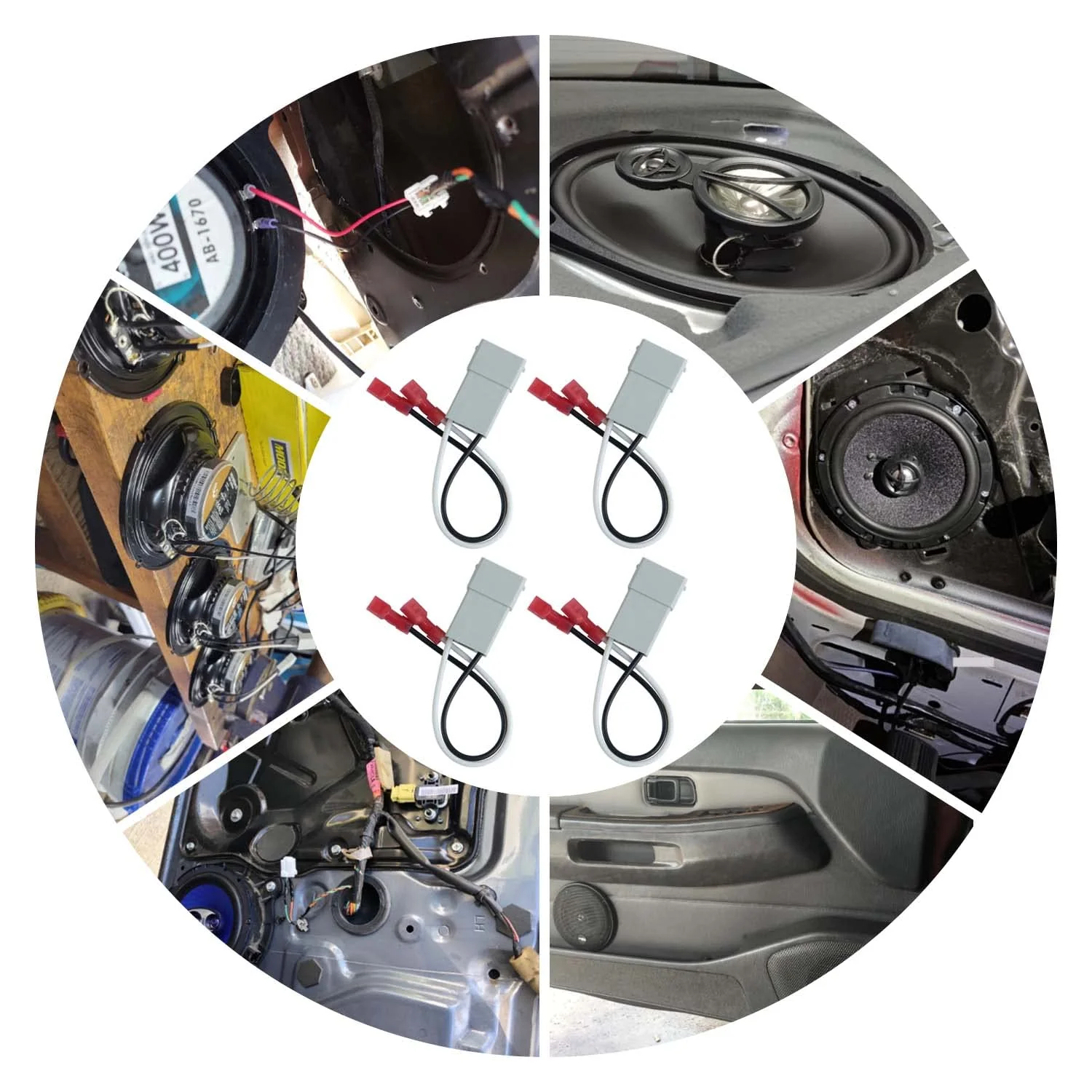4 Pack Speaker Harness Replacement for Honda Accord Civic CRV Acura CL TL RL Integra Models Front Rear Door Speaker Wiring Harness Adapter 72-7800 - Door Speaker Replacement - Image 3