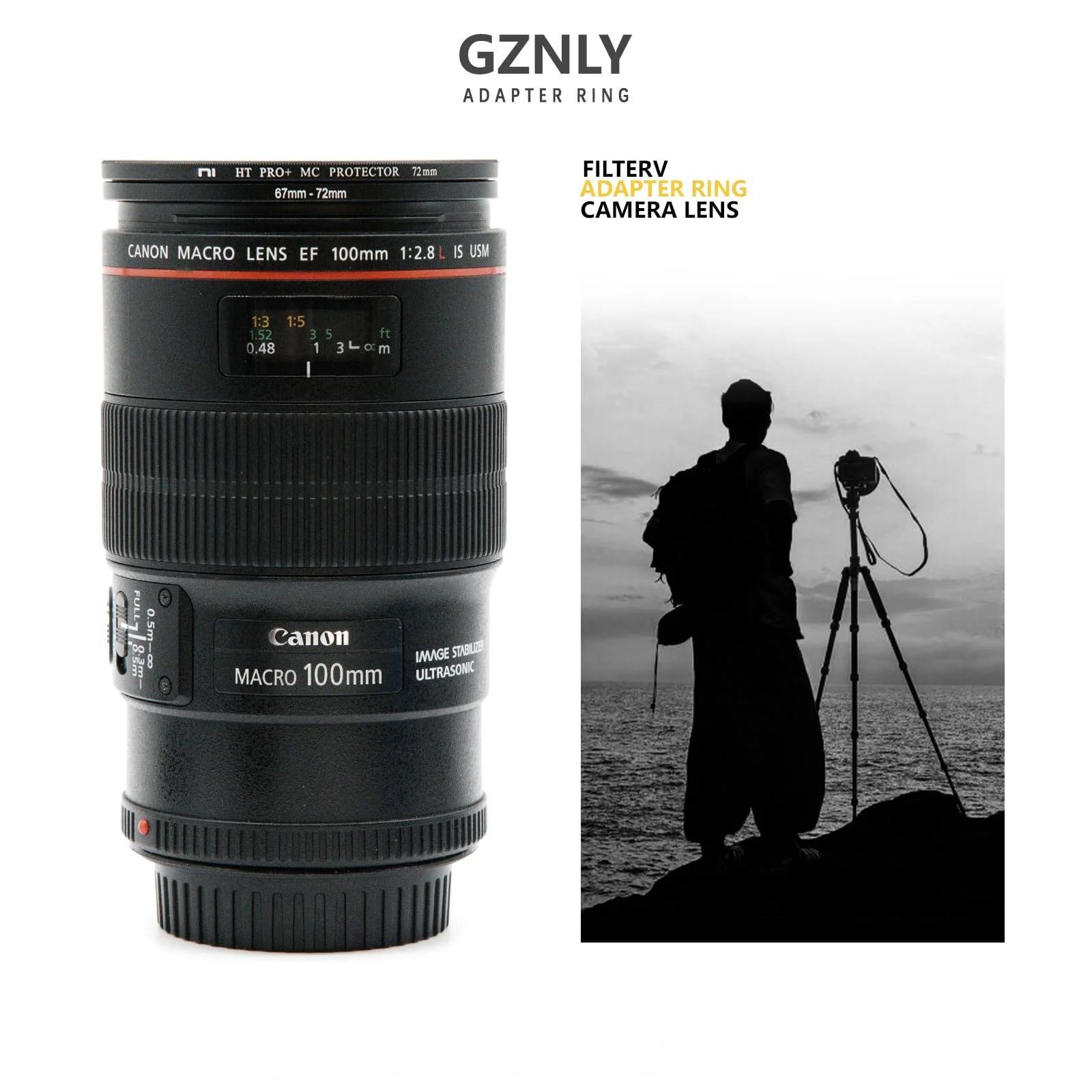 46mm to 52mm Step-up Adapter Rings Filter Adapter Black Metal Step Down Filter Ring Adapter Compatible with All Brand UV CPL ND Camera Lens Filter Stepping Rings (46mm-52mm) 46mm-52mm - Image 7